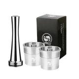 ICafilas for illy Coffee Machine Refillable Filters Stainless Steel Reusable Metal Capsule & Tamper Spoon