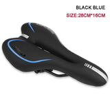 GEL Reflective Shock Absorbing Hollow Bicycle Saddle PVC Fabric Soft Mtb Cycling Road Mountain Bike Seat Bicycle Accessories