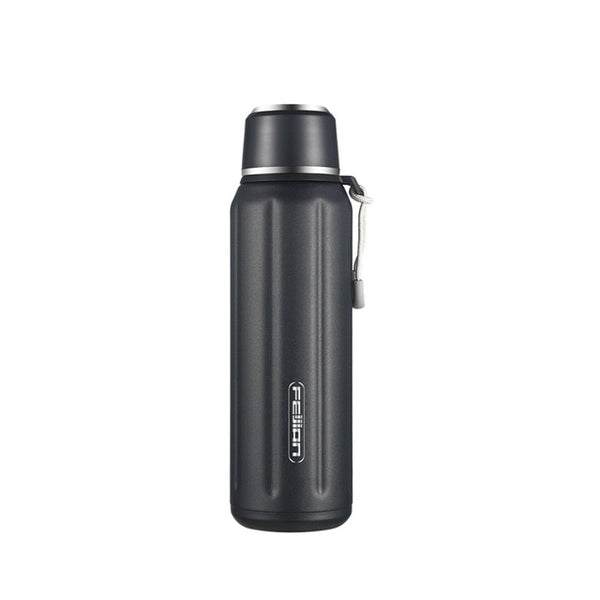 FEIJIAN Double Wall Insulated Water Bottle, Outdoor Travel Sports Bottles, Stainless Steel, 600ml, Thermos For Tea, Thermal Cup