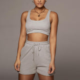 Simenual Active Sportswear Tank Top And Biker Shorts Sets For Women Casual Solid Athleisure Two Piece Outfits Summer 2021 Set
