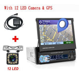 Podofo 1Din Car Stereo Radio GPS Navi 7" HD Retractable Screen MP5 Player Bluetooth Autoradio Mirror Link Radios Tape Recorder