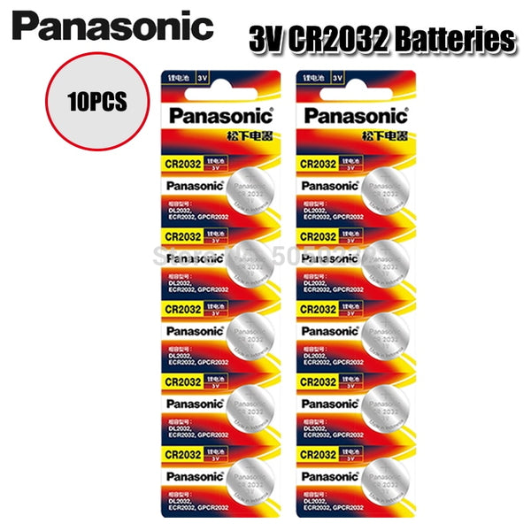 10PCS/lot PANASONIC Original CR2032 Button Cell Battery 3V Lithium Batteries CR 2032 for Watch Toys Computer Calculator Control