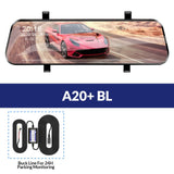 E-ACE Car Dvr 10 Inch Touch Screen Video Recorder Auto Registrar Stream Mirror Support RearView Camera  night vision dash cam