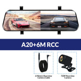 E-ACE Car Dvr 10 Inch Touch Screen Video Recorder Auto Registrar Stream Mirror Support RearView Camera  night vision dash cam