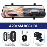 E-ACE Car Dvr 10 Inch Touch Screen Video Recorder Auto Registrar Stream Mirror Support RearView Camera  night vision dash cam