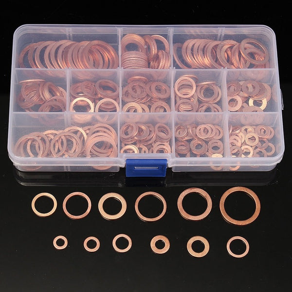 280/200/120/100Pcs Copper Sealing Solid Gasket Washer Sump Plug Oil For Boat Crush Flat Seal Ring Tool Hardware Accessories