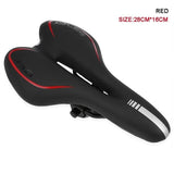 GEL Reflective Shock Absorbing Hollow Bicycle Saddle PVC Fabric Soft Mtb Cycling Road Mountain Bike Seat Bicycle Accessories