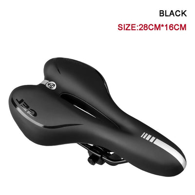 GEL Reflective Shock Absorbing Hollow Bicycle Saddle PVC Fabric Soft Mtb Cycling Road Mountain Bike Seat Bicycle Accessories