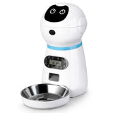 Plug Automatic Pet Feeders With Voice Record Stainless Steel Dog Food Bowl Auto Cat LCD Screen Timer Food Dispenser