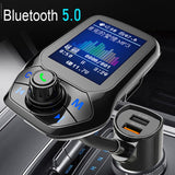 JINSERTA 2021 Car MP3 Music Player Bluetooth 5.0 receiver FM transmitter Dual USB QC3.0 Charger U disk / TF Card lossless Music