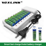 VOXLINK Battery Charger intelligent 8slots EU cable For AA/AAA Ni-Cd Rechargeable Batteries For remote control microphone camera