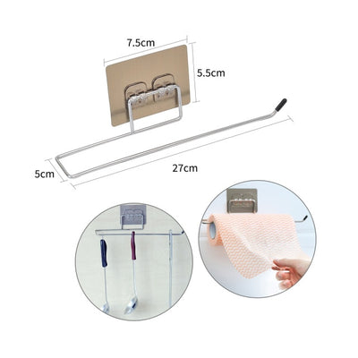 Hot Stainless Steel Paper Towel Holder Rack Toilet Kitchen Roll Paper Holder Self-adhesive Kitchen Toliet Accessories