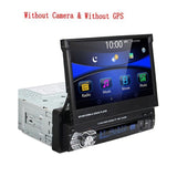 Podofo 1Din Car Stereo Radio GPS Navi 7" HD Retractable Screen MP5 Player Bluetooth Autoradio Mirror Link Radios Tape Recorder