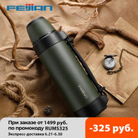 FEIJIAN Military Thermos, Travel Portable Thermos For Tea, Large Cup Mugs for Coffee, Water bottle, Stainless Steel ,1200/1500ML