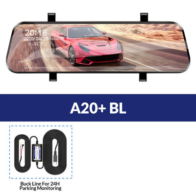 E-ACE Car Dvr 10 Inch Touch Screen Video Recorder Auto Registrar Stream Mirror Support RearView Camera  night vision dash cam